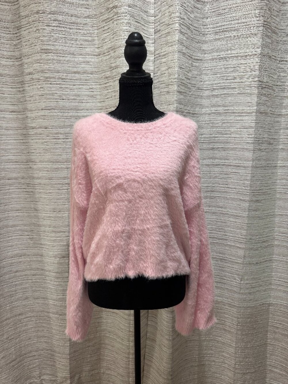 Pink Woman Fuzzy Sweater Size Medium